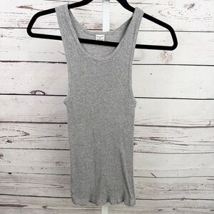 Knocker Women's Gray Ribbed Tank Top Size Large